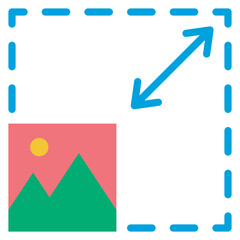 Image Resize Icon,graphic design flat_Resize