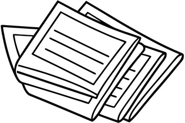 newspaper line art hand-drawn vintage style illustration