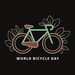 world bicycle day new t shirt design typography