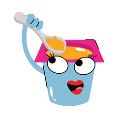 Yogurt box vector Sticker. Eps 10 file