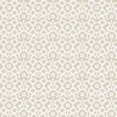 Neutral Colour Textured Fair Isle Seamless Pattern Design
