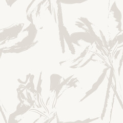 Neutral Colour Abstract Floral Seamless Pattern Design