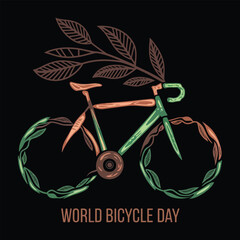 world bicycle day new t shirt design typography