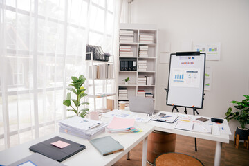 Office staff room, desk, button room
