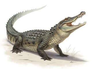 Obraz premium crocodile isolated on white background