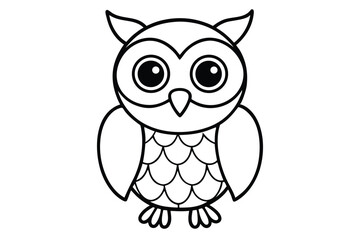 Cute cartoon owl vector icon .