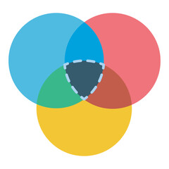Venn Diagram Abstract Illustration,graphic design flat_Color Wheel