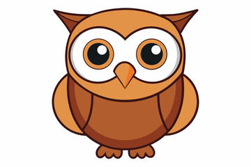 Cute cartoon owl vector icon .