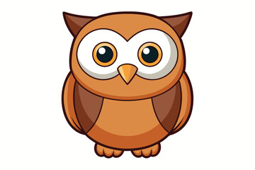 Cute cartoon owl vector icon .