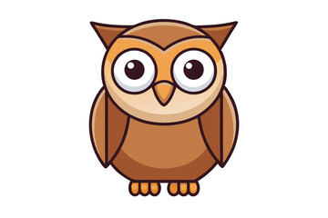 Cute cartoon owl vector icon .