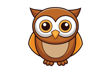 Cute cartoon owl vector icon .