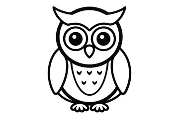 Cute cartoon owl vector icon .