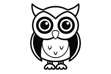 Cute cartoon owl vector icon .
