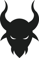 Sharp Halloween Horns Silhouette in Bold Black Style