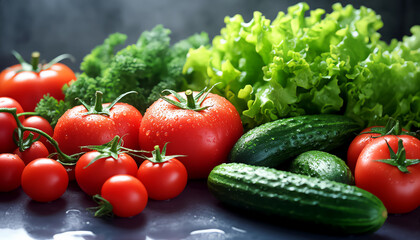 Colorful, textured fresh vegetables