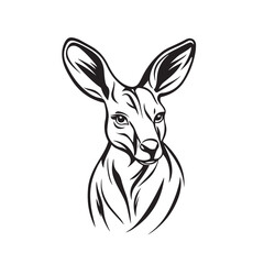 Kangaroo vector illustration in dynamic and simple silhouette style, isolated on white background.