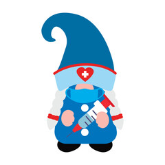 isolated nurse gnome, cartoon character