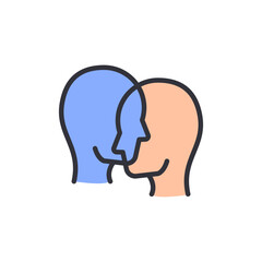 Bipolar disorder colored icons, minimalist vector illustration ,simple transparent graphic element .Isolated on white background