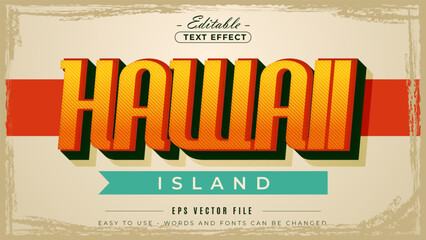 Hawaii island editable text effect.
