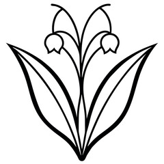 stylized illustrations of Lily of the Valley flowers, perfect for a pattern, print, or graphic design project.