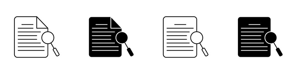 Search Result Icon Set. Research report analyse line sign. Symbol Of Search Result. Vector Illustration.