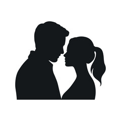 Silhouette Of Couple In Love Staring At Each Other Romantic Moment Illustration Romance Valentines Day Anniversary Love Celebration Affection Togetherness