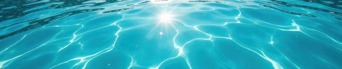 Azure water shimmers, sunlight dances on surface , sunny, sun
