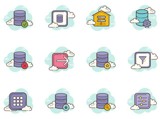 Set of Data icons	