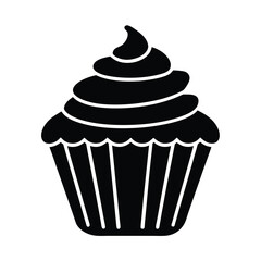 Cupcake Silhouette Vector Illustration