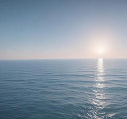 Fototapeta premium Soft, hazy light blue gradient evokes a calm ocean's depth , nature, summer, sea