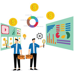 Business team doing data analysis