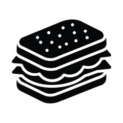 Sandwich Silhouette Vector Illustration