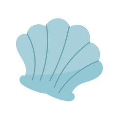 Blue seashell, delicate and shimmering treasure of the sea. Perfect for beach themed designs and ocean inspired projects. Beautiful and serene