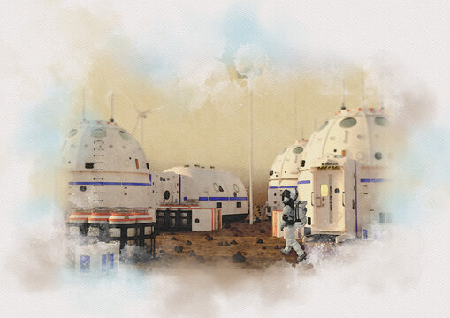 Base on Mars, illustration