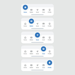 Bottom Navigation UI Mobile App Design Modern Minimal Interface 11.eps