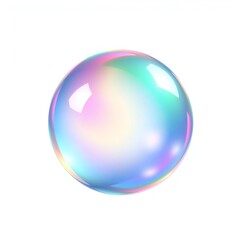 Obraz premium Colorful Soap Bubble on White Background