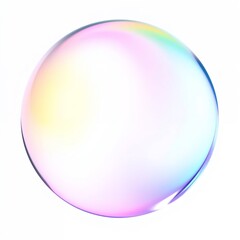 Iridescent Bubble on White Background