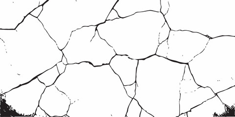 White Surface Texture In Pieces.Grey plaster facade house wall with dark cracks.White black grey concrete wall, floor with cracks, texture background, cracked paint