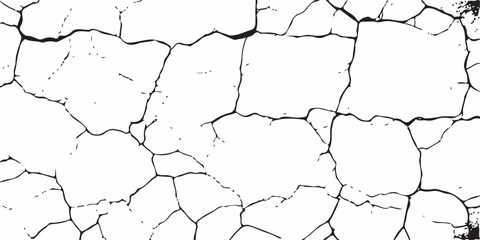 White Surface Texture In Pieces.Grey plaster facade house wall with dark cracks.White black grey concrete wall, floor with cracks, texture background, cracked paint