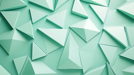 Obraz premium Mint Green 3D Triangle Pattern.