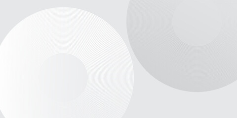 White geometric abstract background overlap layer on bright space with lines effect decoration. Modern graphic design element circles abstract simple
