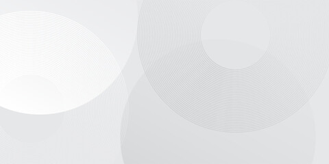 White geometric abstract background overlap layer on bright space with lines effect decoration. Modern graphic design element circles abstract