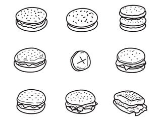 Hand drawn english muffin sketch perfect for menu art