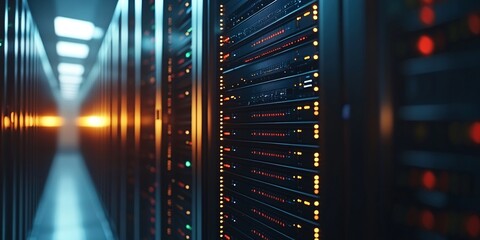 data center servers with network infrastructure for cloud computing and it operations