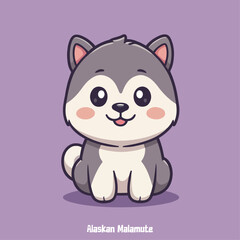 Naklejka premium Alaskan Malamute cartoon character