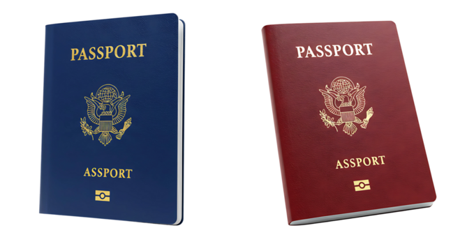 Blue and Red Passport Covers on Transparent Background

 - Powered by Adobe