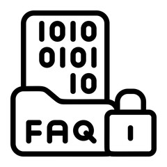 Encryption FAQ Line Icon