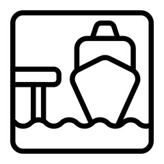 Ferry Dock Line Icon