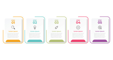 Presentation business infographic template with 5 options