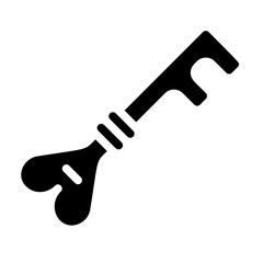 Heart Key Solid Icon